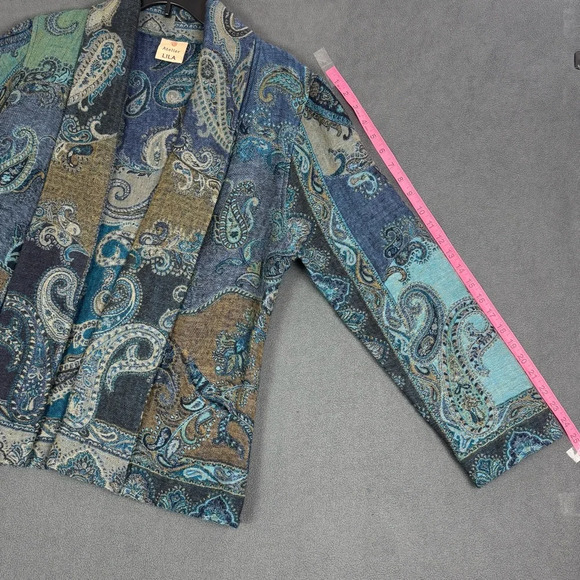 ATELIER LILA Jacket Multicolour Cardicoat 100% Wool Vintage Hippy Y2K Small/Med? - Picture 11 of 16